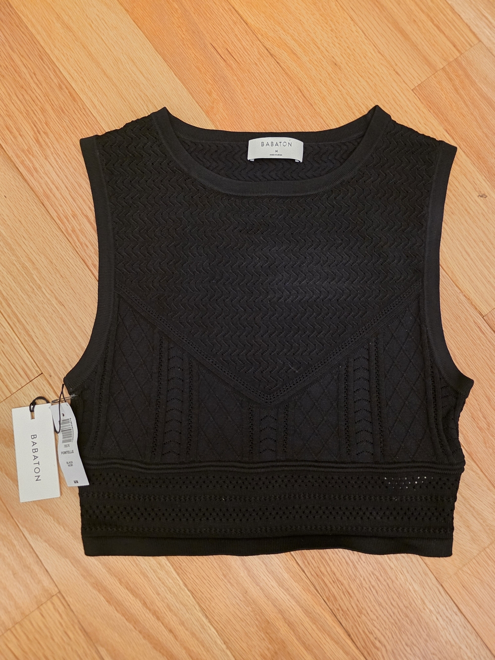 Babaton Pointelle Tank Black M NWT Aritzia